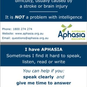 I have aphasia card