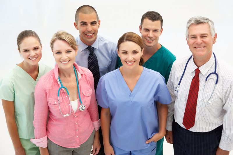A group of medical professionals smiling